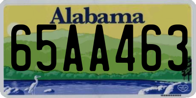 AL license plate 65AA463