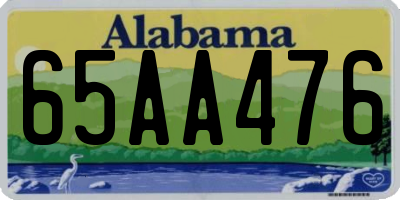 AL license plate 65AA476