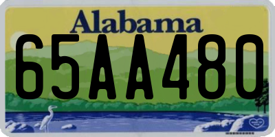 AL license plate 65AA480