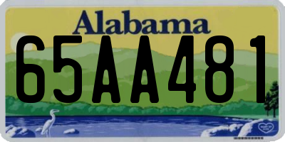 AL license plate 65AA481