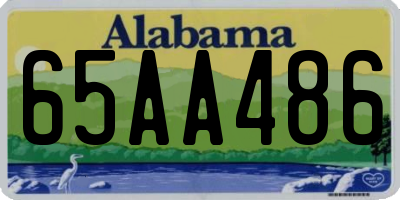 AL license plate 65AA486