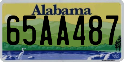 AL license plate 65AA487