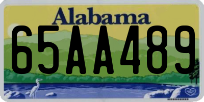 AL license plate 65AA489