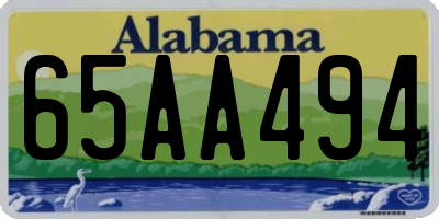 AL license plate 65AA494