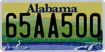 AL license plate 65AA500