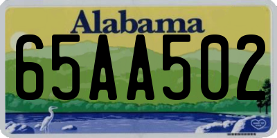 AL license plate 65AA502