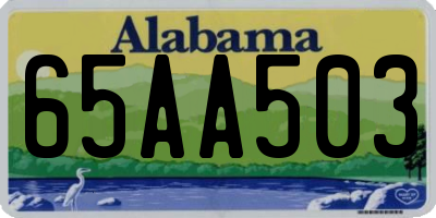 AL license plate 65AA503