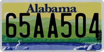 AL license plate 65AA504