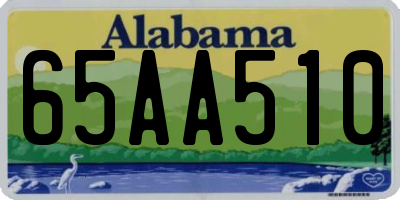 AL license plate 65AA510