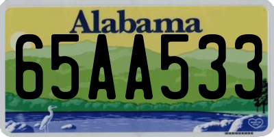 AL license plate 65AA533