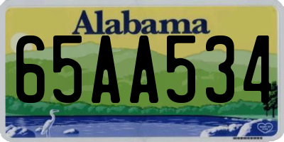AL license plate 65AA534