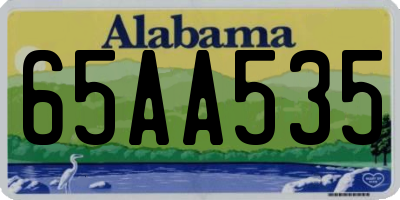 AL license plate 65AA535