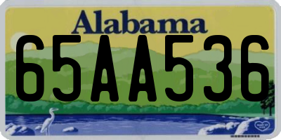 AL license plate 65AA536