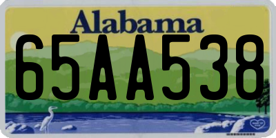 AL license plate 65AA538