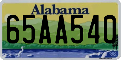AL license plate 65AA540