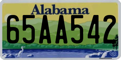 AL license plate 65AA542