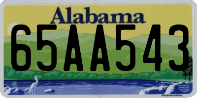 AL license plate 65AA543