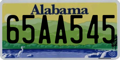 AL license plate 65AA545