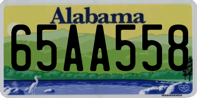AL license plate 65AA558