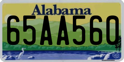 AL license plate 65AA560