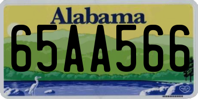 AL license plate 65AA566