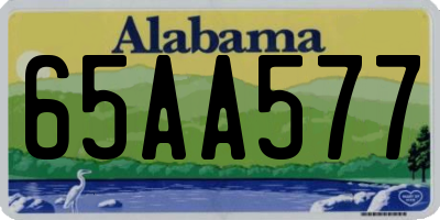 AL license plate 65AA577