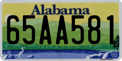 AL license plate 65AA581