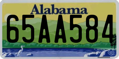 AL license plate 65AA584