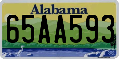 AL license plate 65AA593