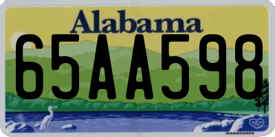 AL license plate 65AA598