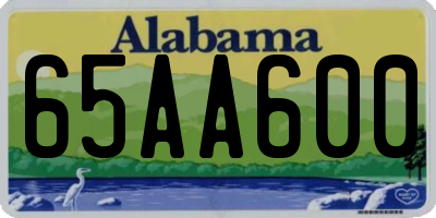 AL license plate 65AA600