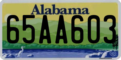 AL license plate 65AA603