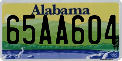 AL license plate 65AA604