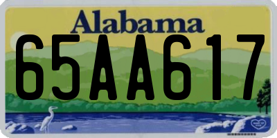 AL license plate 65AA617