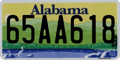 AL license plate 65AA618