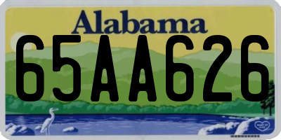 AL license plate 65AA626
