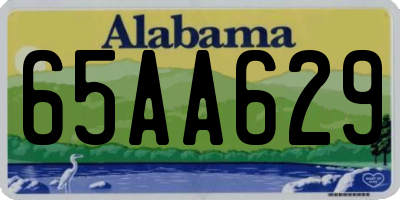 AL license plate 65AA629