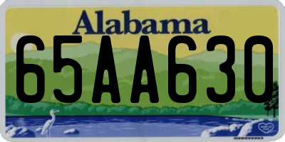 AL license plate 65AA630