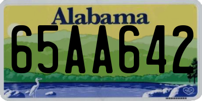AL license plate 65AA642