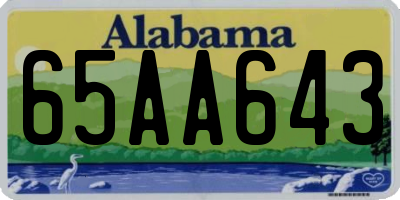 AL license plate 65AA643