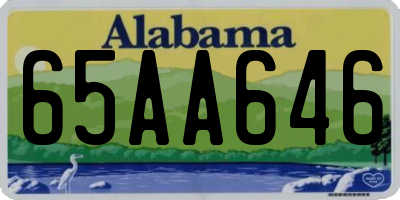 AL license plate 65AA646