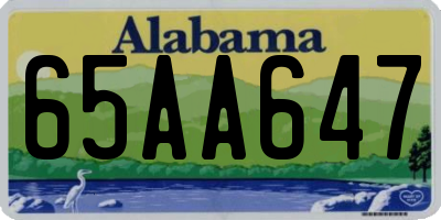 AL license plate 65AA647