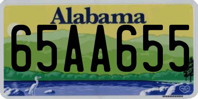 AL license plate 65AA655