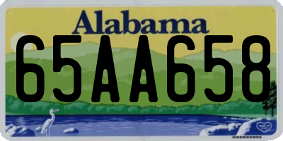 AL license plate 65AA658