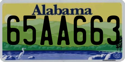 AL license plate 65AA663