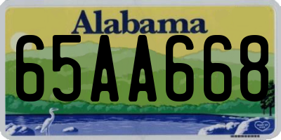 AL license plate 65AA668