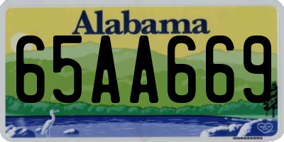 AL license plate 65AA669