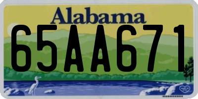 AL license plate 65AA671