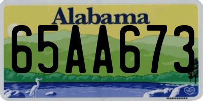 AL license plate 65AA673