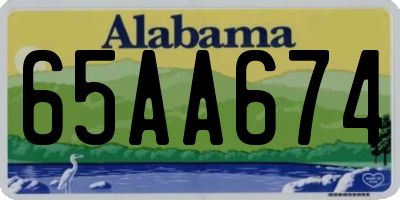 AL license plate 65AA674